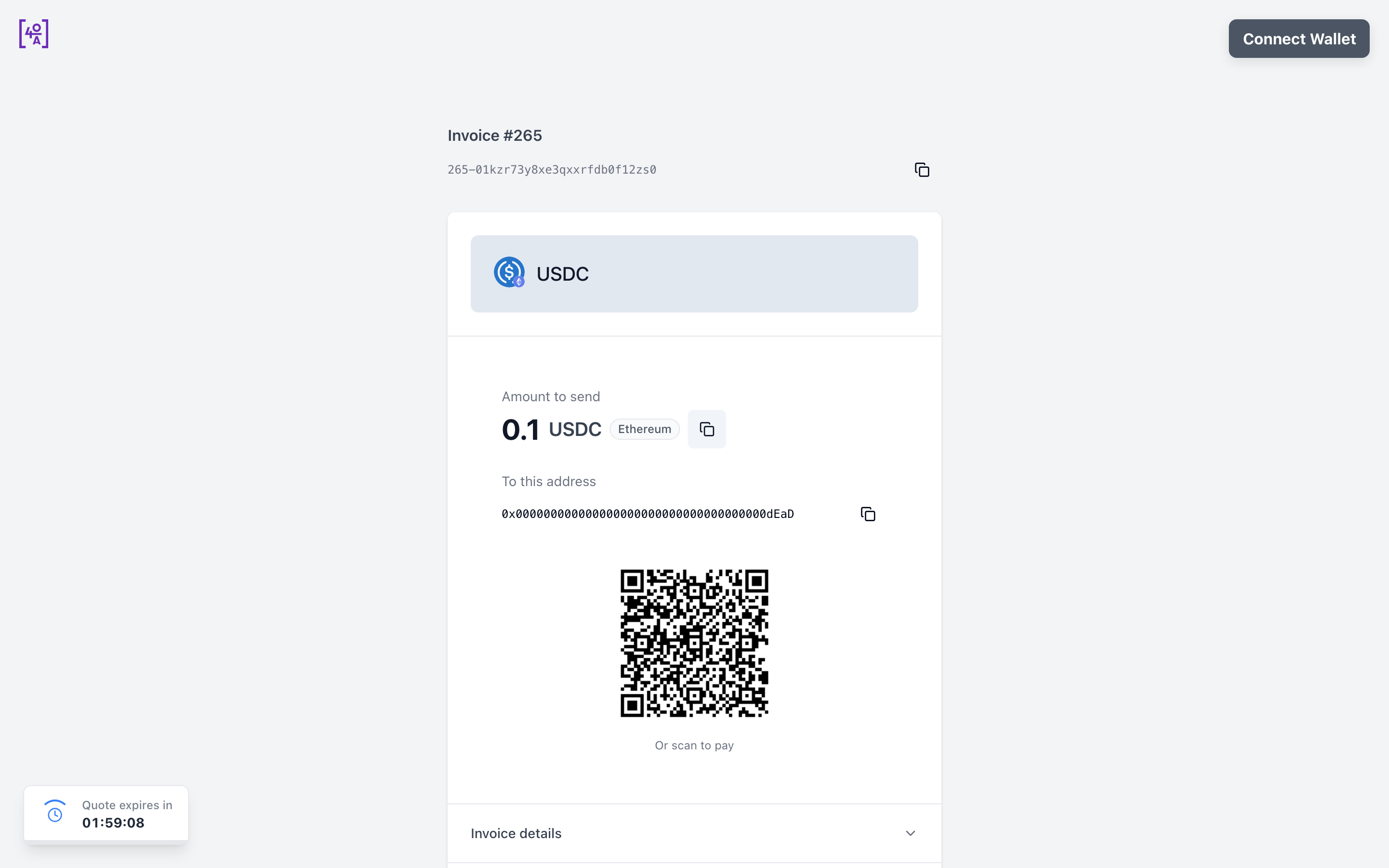 Invoice payment: the client view — /pay/{order-id}